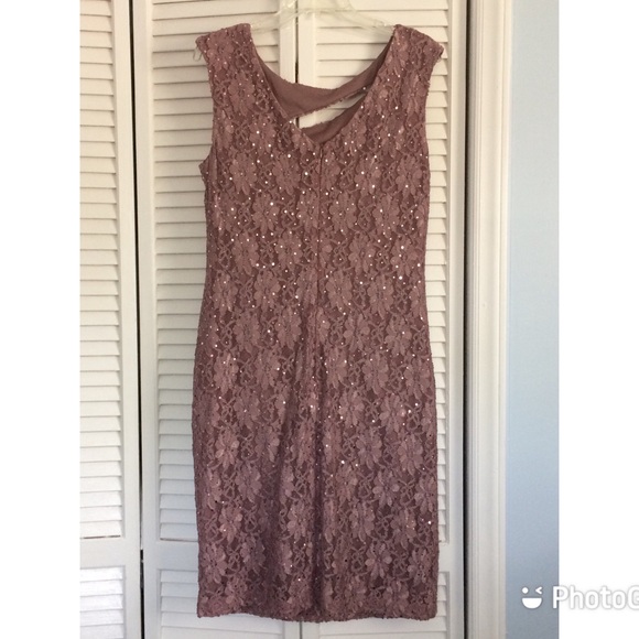 NWT Dressbarn Sleeveless Sparkly Mauve Dress - Picture 2 of 5